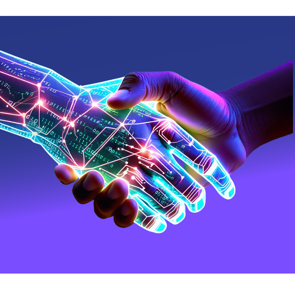 AI and cybersecurity partnership illustration